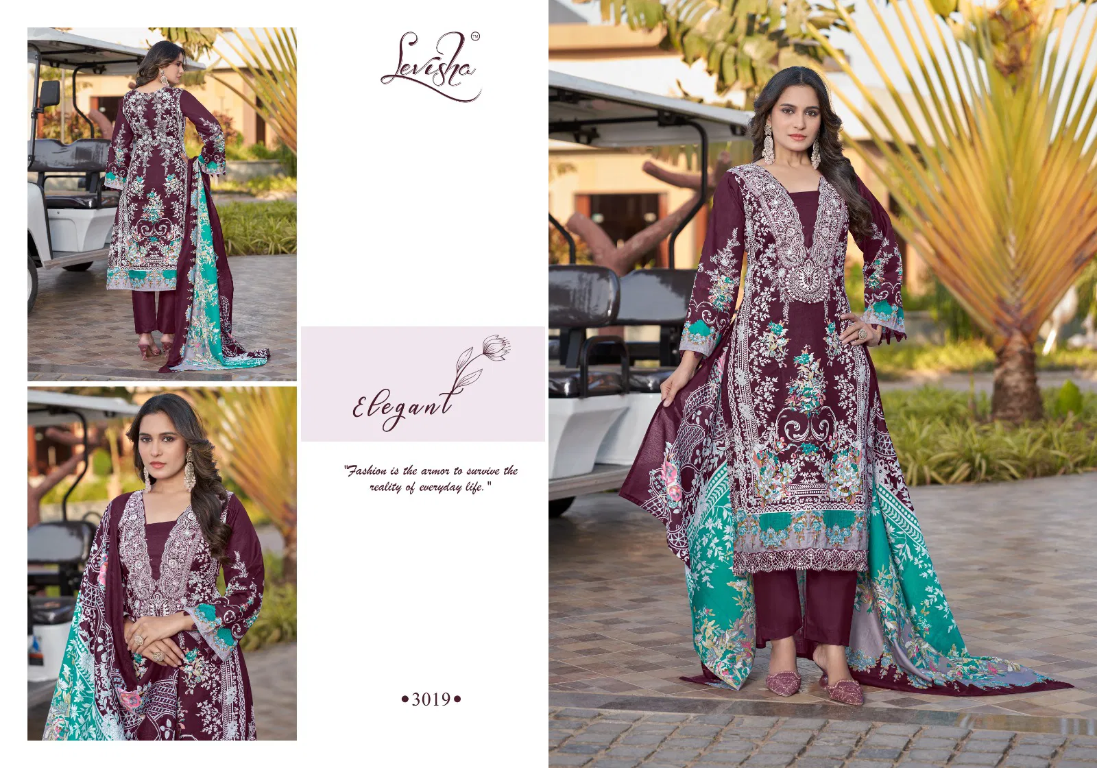 Anarkali by Levisha Solid Cotton Digital Printed Dress Material Orders In India